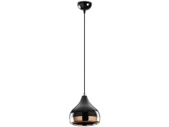 Hanglamp Met Verstelbare Hoogte Yildo - D17 X H25/112 Cm - Zwart En Koperkleurig