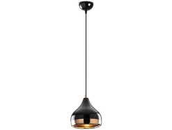 Hanglamp Met Verstelbare Hoogte Yildo - D17 X H25/112 Cm - Zwart En Koperkleurig