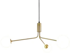 Hanglamp Van Glas En Metaal - D90 X H182 Cm - Goud - Kenora