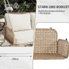 Hangstoel Van 240 Cm In Pe Rotan - 2 Plaatsen - Inclusief Kussens - Beige