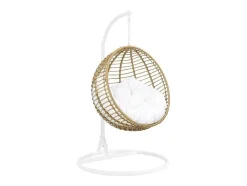 Hangstoel Van Gevlochten Hars - Beige Met Wit Kussen - Bontoc
