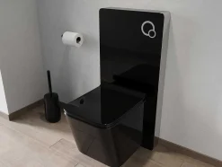 Hangtoilet Pakket In Mat Zwart Met Decoratieve Inbouwreservoir - Clemona