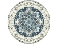Havana Vloerkleed O200 Cm Blauw.