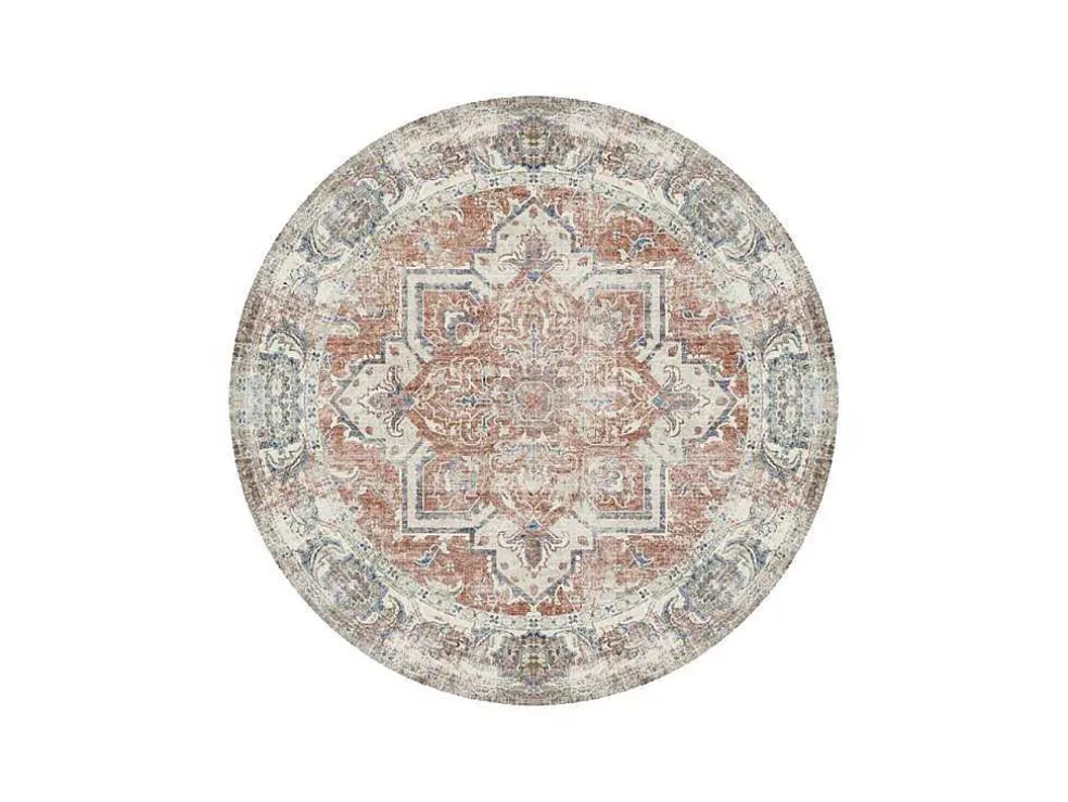 Havana Vloerkleed O200 Cm Blauw,Oranje.