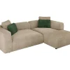 Hoekbank Met Hoek Rechts Van Beige Velours Met Textuur Talmine