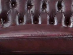 Hoekbank Van 100% Buffelleer Chesterfield Brenton - Kersenrood - Hoek Rechts