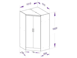 Hoekkast Met 2 Deuren - L101 Cm - Wit - Aurali