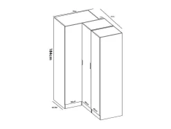 Hoekkast Met 6 Deuren En 3 Lades - L213 Cm - Wit - Listowel