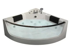 Hoekmassagebad Met Glazen Wand - 2 Personen - 330 L - 138X 138X 63 Cm - Evelina