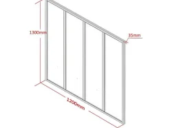 Hoekraam Werkplaats Van Gepoedercoat Aluminium - L120 X B60 X H130 Cm - Zwart - Bayview