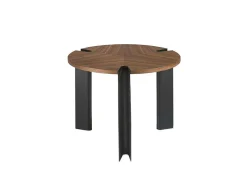 Hoektafel In Notenhout En Zwart Staal 2117 Angel Cerda