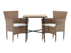Holmbeck Tuinmeubelset Tafel, 2 Stoelen Naturel.