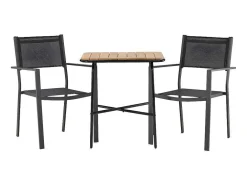 Holmbeck Tuinmeubelset Tafel, 2 Stoelen Naturel,Zwart.
