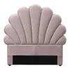 Hoofdbord In Schelpvorm - 120 Cm - Fluweel - Roze - Moana
