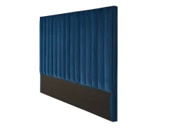 Hoofdeinde Sarah Met Verticale Naden - 140 Cm - Fluweel - Donkerblauw