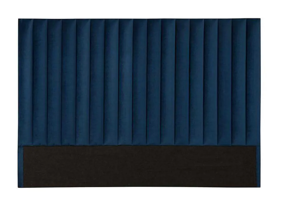 Hoofdeinde Sarah Met Verticale Naden - 160 Cm - Fluweel - Donkerblauw