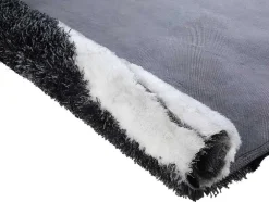 Hoogpolig Tapijt Ecume - Hand Getuft - Zwart En Wit - 200 X 290 Cm