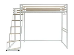 Hoogslaper 140 X 200 Cm - Metaal En Mdf - Wit - Jogui