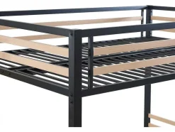 Hoogslaper 140 X 200 Cm - Metaal En Mdf - Zwart En Naturel - Jogui