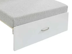 Hoogslaper 90 X 200 Cm Met Bureau, Slaapbank En Opbergruimte - Massief Grenen - Gebleekt + Matras - Goliath Iii