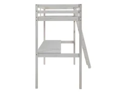 Hoogslaper Gedeon - 90 X 190 Cm - Met Bureau - Massief Grenen - Gebleekt