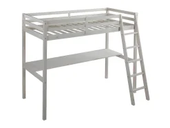 Hoogslaper Gedeon - 90 X 190 Cm - Met Bureau - Massief Grenen - Gebleekt