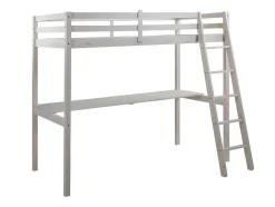 Hoogslaper Gedeon Ii - 90 X 190 Cm - Met Bureau - Massief Grenen - Gebleekt + Matras
