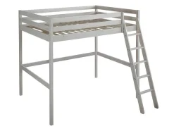 Hoogslaper Gedeon Ii - 140 X 190 Cm - Massief Grenen - Gebleekt + Matras