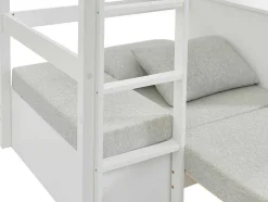 Hoogslaper Goliath Ii Met Bureau, Bedbank En Opbergruimte - 90 X 200 Cm - Massief Grenen - Gebleekt