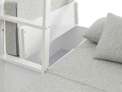 Hoogslaper Goliath Ii Met Bureau, Bedbank En Opbergruimte - 90 X 200 Cm - Massief Grenen - Gebleekt