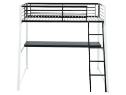Hoogslaper Malicia - 90 X 190 Cm - Met Hoekbureau - Zwart En Wit + Matras