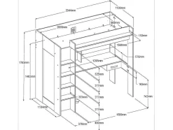 Hoogslaper Met Bureau En Kast - 90 X 200 Cm - Wit En Naturel - Auckland