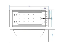 Hydromassagebad Met 2 Panoramische Glazen 170 X 120 Cm 8 Jets Gemma