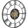Industriele Wandklok - D80 Cm - Metaal - Zwart En Goudkleurig - Karial