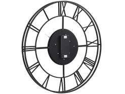 Industriele Wandklok - D80 Cm - Metaal - Zwart En Goudkleurig - Karial