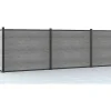 Ingraafbare Omheining H156 Cm - Set 6 Composietplaten + 1 Lichtgrijze Paal - Enola