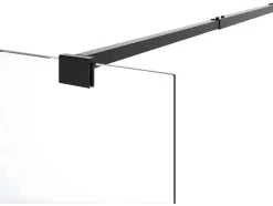 Inloopdouchescherm Met Handdoekhouder - 120 X 200 Cm - Mat Zwart - Gehard Glas - Kristen