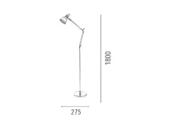 Jerona Vloerlamp, Groen, Chroom, 27,5X27,5X180 Cm, Epikasa