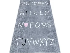 Junior 52106.801 Tapijt Wasbaar Alfabet Voor Kinderen Antislip - Grijs 120X170 Cm