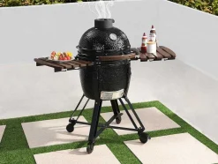 Kamado-Houtskoolbarbecue Van Keramiek En Bamboe 45 X 63 X 105 Cm - Izaki
