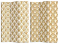 Kamerscherm Met Art-Decoprint 3 Delen Luxor - Mdf - L.120 X H.180 Cm - Goudkleurig
