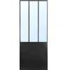 Kamerscherm Met Spiegel Coventry - Industriele Stijl - Metaal - H180Xl122Cm - Zwart