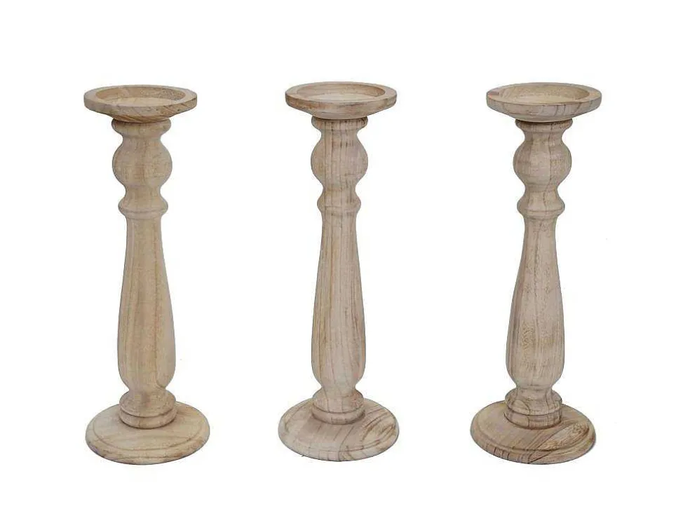 Kandelaar H360 (Set Van 3), Naturel Bruin