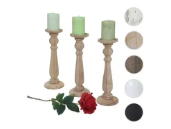 Kandelaar H360 (Set Van 3), Naturel Bruin