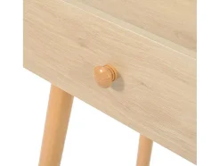 Kaptafel Met Opbergspiegel, 3 Laden, Meerdere Opbergvakken, Grote Opbergcapaciteit - Naturel (Kruk Niet Inbegrepen)