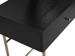 Kaptafel Met Spiegel En 2 Lades - Mdf En Staal - Zwart En Goud - Milavia Van Pascal Morabito