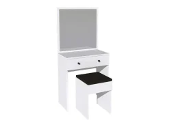 Kaptafel Met Spiegel En Kruk - 1 Lade - Wit - Abonia