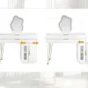 Kaptafel Met Spiegel En Led-Verlichting - 2 Lades En Een Uitneembare Kast - Wit (Kruk Niet Inbegrepen)