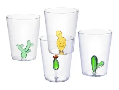 Karaf + Set Van 4 Glazen Met Cactus - Puntia