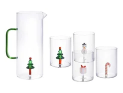Karaf + Set Van 4 Glazen Met Kerstmotieven - Scopa